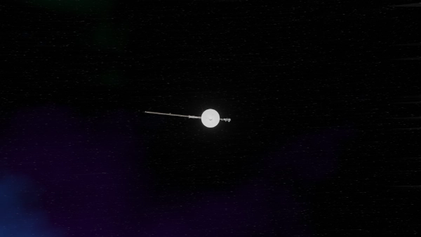 Animation 3D d'une sonde spatiale